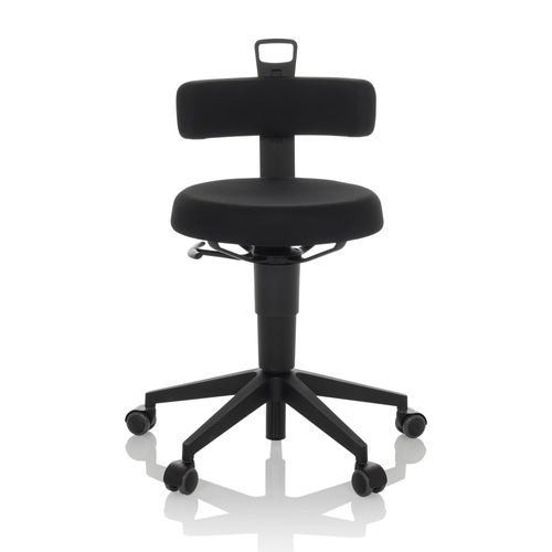Tabouret Pivotant Top Work Flex Tissu Noir Sans Accoudoirs