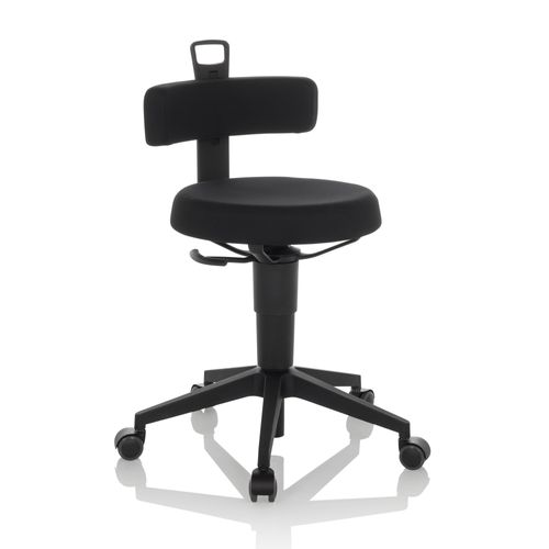 Tabouret Pivotant Top Work Flex Tissu Noir Sans Accoudoirs