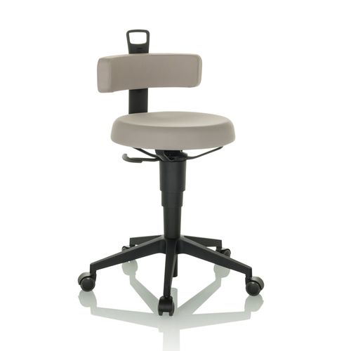 Tabouret Pivotant Top Work Flex Tissu Gris Sans Accoudoirs