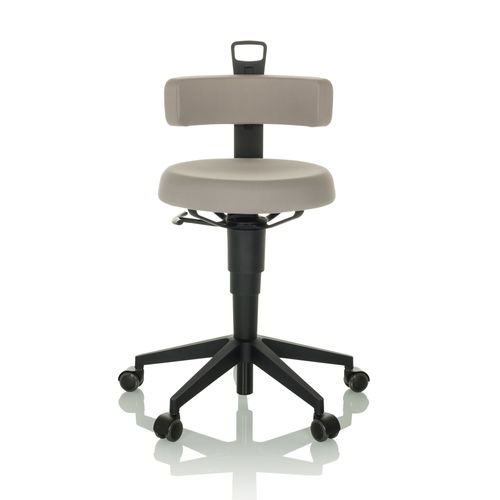 Tabouret Pivotant Top Work Flex Tissu Gris Sans Accoudoirs