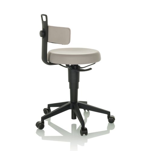 Tabouret Pivotant Top Work Flex Tissu Gris Sans Accoudoirs