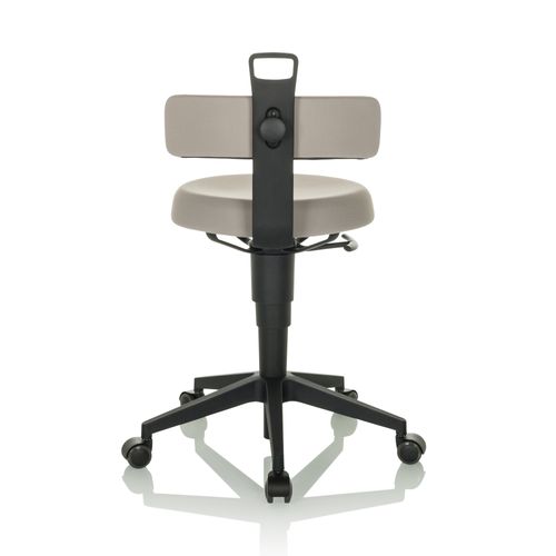 Tabouret Pivotant Top Work Flex Tissu Gris Sans Accoudoirs