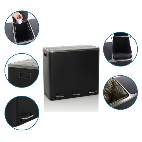 Poubelle Clean 9 Tôle En Acier Noir