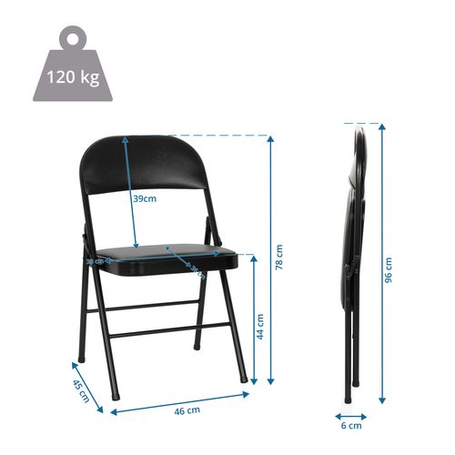 Chaise Pliante Tudela H Simili Noir