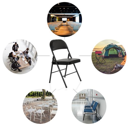 Chaise Pliante Tudela H Simili Noir