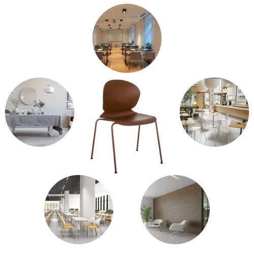 Chaise à Quatre Pieds T36 Vi Plastique Marron Rouge