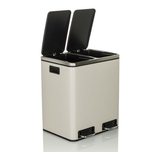 Poubelle Clean 9 Tôle En Acier Beige