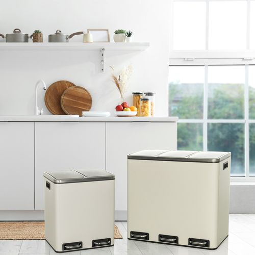 Poubelle Clean 9 Tôle En Acier Beige