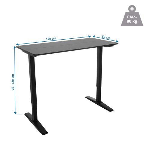 Bureau Stand Carbon Panneau Mdf, Cadre En Acier Noir