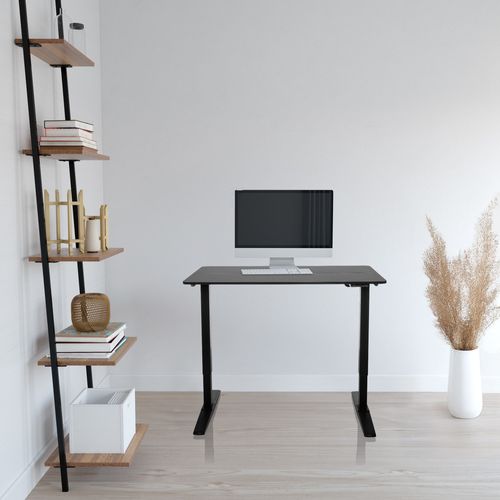 Bureau Stand Carbon Panneau Mdf, Cadre En Acier Noir