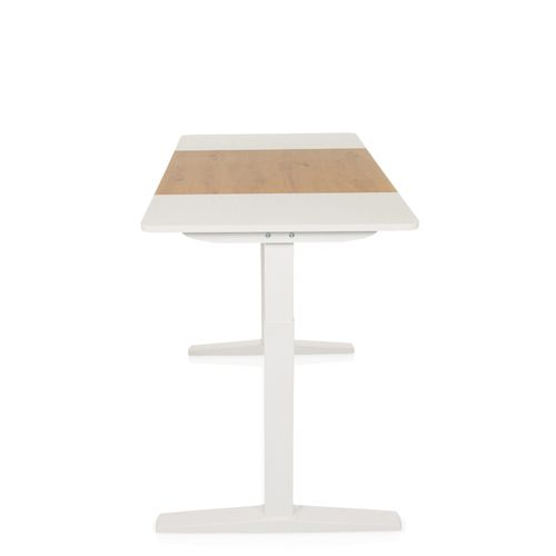 Bureau Stand T3 Panneau Mdf, Cadre En Acier Blanc/chêne