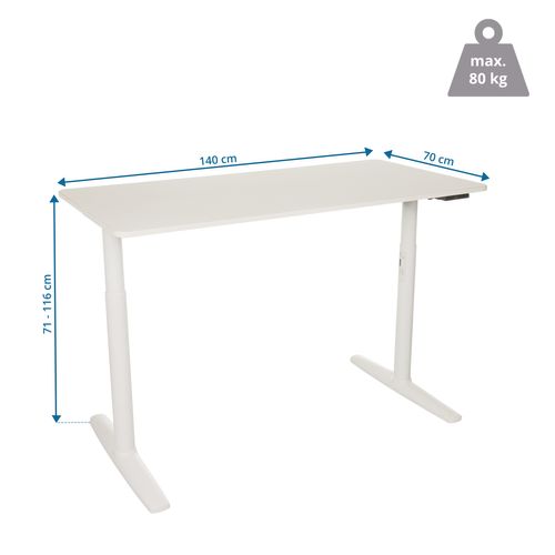 Bureau Stand Pro Panneau Mdf, Cadre En Acier Blanc