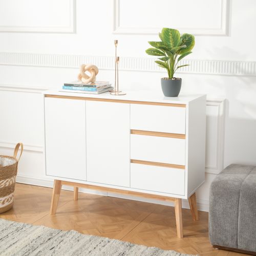 Buffet Tarolo I Panneau Mdf, Revêtement Anti-uv Blanc