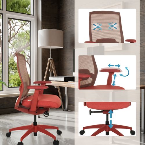 Fauteuil De Bureau Couleur Tissu/tissu Maille Accoudoirs Fournis (réglables En Hauteur)