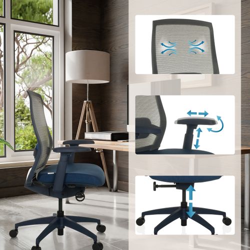 Fauteuil De Bureau Couleur Tissu/tissu Maille Accoudoirs Fournis (réglables En Hauteur)