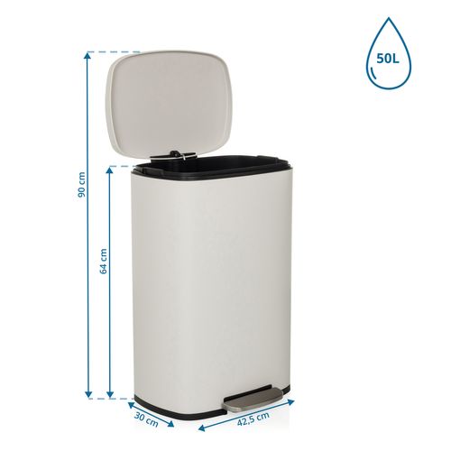 Poubelle Clean Xv Acier Beige