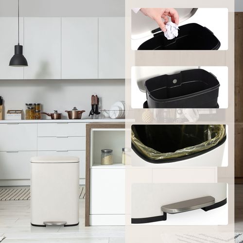 Poubelle Clean Xv Acier Beige