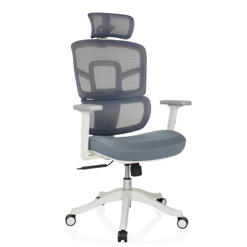 Fauteuil De Bureau Ergomy I W Tissu / Tissu Maille Bleu Avec Accoudoirs (réglables En Hauteur)