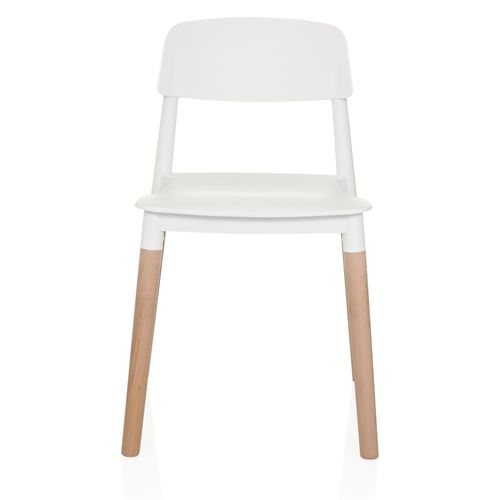 Chaise à Quatre Pieds Scandi E Plastique Blanc Sans Accoudoirs