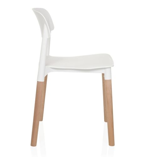 Chaise à Quatre Pieds Scandi E Plastique Blanc Sans Accoudoirs