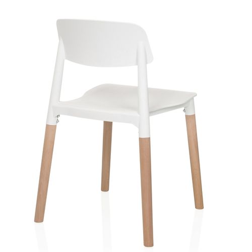Chaise à Quatre Pieds Scandi E Plastique Blanc Sans Accoudoirs