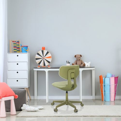 Chaise Pivotante Pour Des Enfants Kid Colore Tissu Vert Sans Accoudoirs