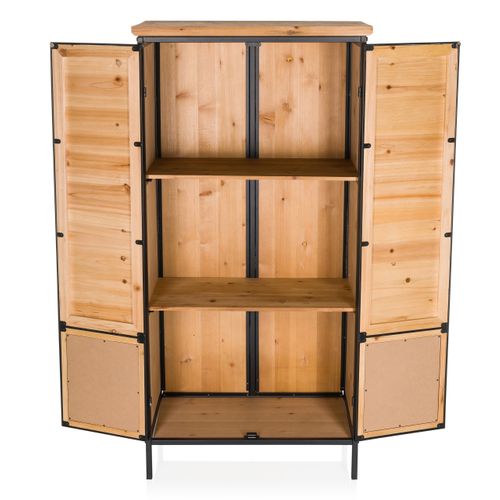 Commode Rangement 2 Portes Continento High Couleur Bois Foncé Bois
