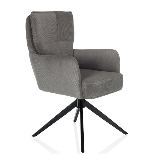 Chaise Rembourrée Tarugo Tissu Gris Accoudoirs Compris