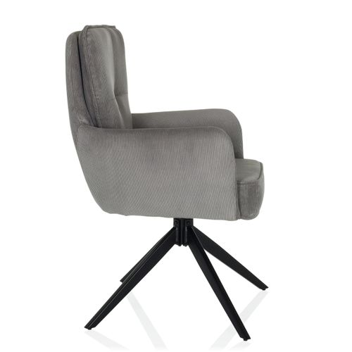 Chaise Rembourrée Tarugo Tissu Gris Accoudoirs Compris
