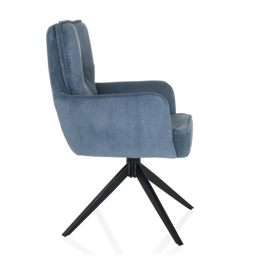 Chaise Rembourrée Tarugo Tissu Bleu Accoudoirs Compris