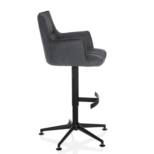 Tabouret De Bar Solao Life High Microfibre Anthracite Accoudoirs Compris