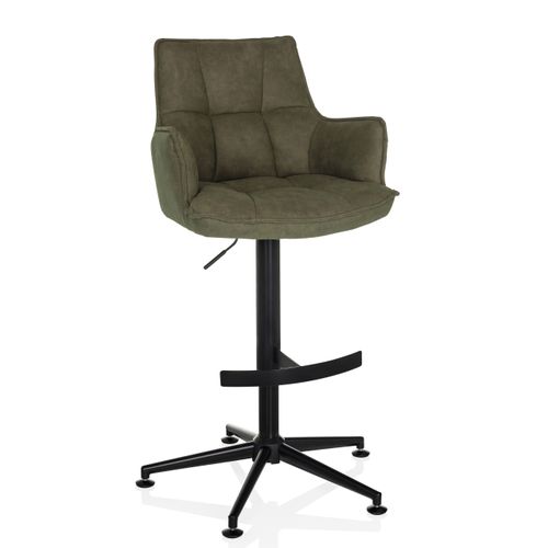 Tabouret De Bar Solao Life High Microfibre Vert Accoudoirs Compris