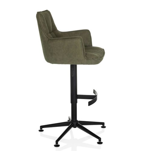 Tabouret De Bar Solao Life High Microfibre Vert Accoudoirs Compris