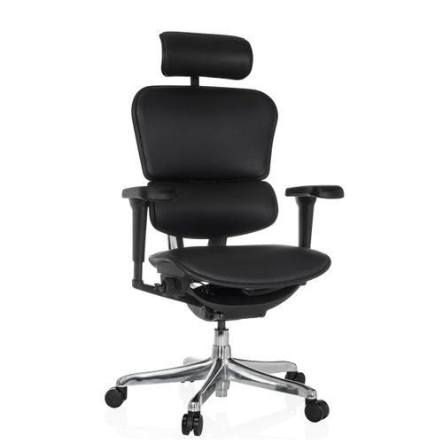 Fauteuil De Bureau Ergohuman Ultra L Gen2 Cuir Noir Avec Accoudoirs (réglables En Hauteur)
