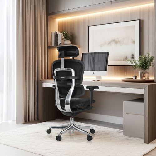 Fauteuil De Bureau Ergohuman Ultra L Gen2 Cuir Noir Avec Accoudoirs (réglables En Hauteur)