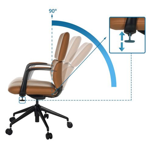 Fauteuil De Bureau Atmos Designer Similicuir Accoudoirs Fournis, Marron