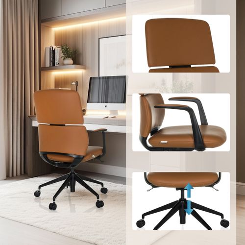 Fauteuil De Bureau Atmos Designer Similicuir Accoudoirs Fournis, Marron