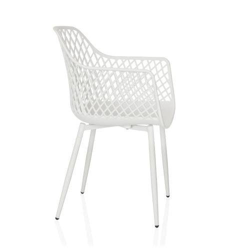 Chaise D'extérieur Begio L Plastique Blanc Accoudoirs Fournis, Surface Toucher Doux "softpad"