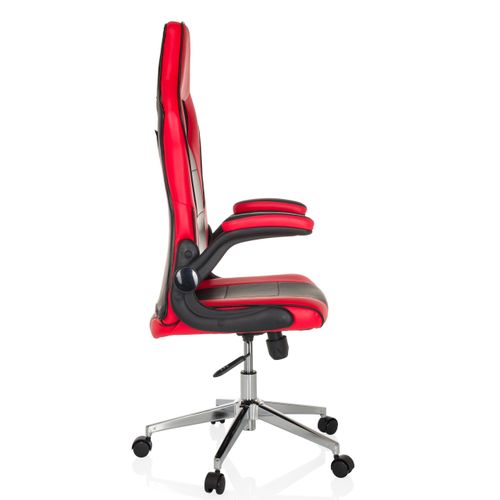 Fauteuil Gamer Game Sport Pro Simili Noir/rouge Avec Accoudoirs Rabattables