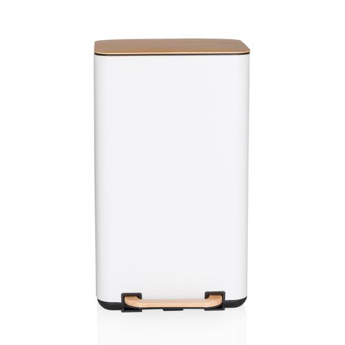 Poubelle Clean Natura Métal Crème/noix