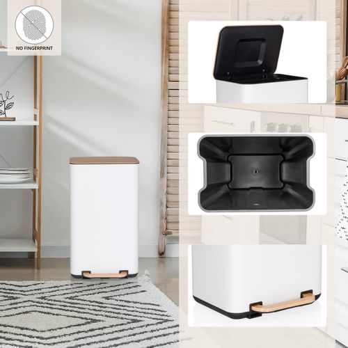 Poubelle Clean Natura Métal Crème/noix