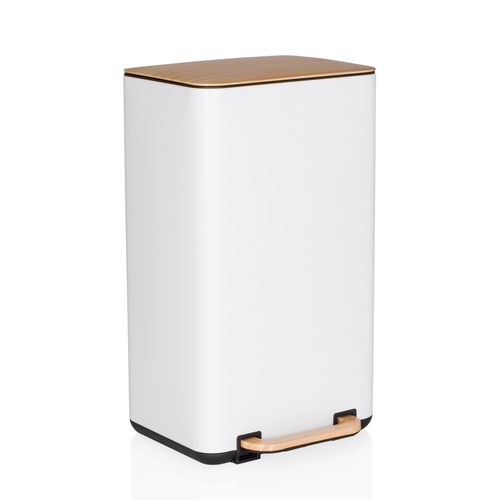 Poubelle Clean Natura Métal Crème/noix