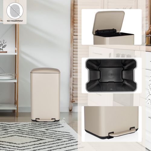 Poubelle Clean Beva Métal Beige