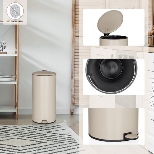 Poubelle Clean Step 2 Fer Beige