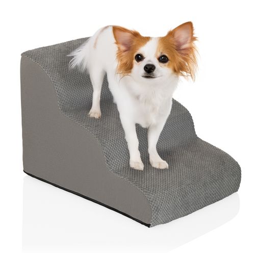 Escabeau Pour Animaux De Compagnie Pawy Step 3 Tissu Gris