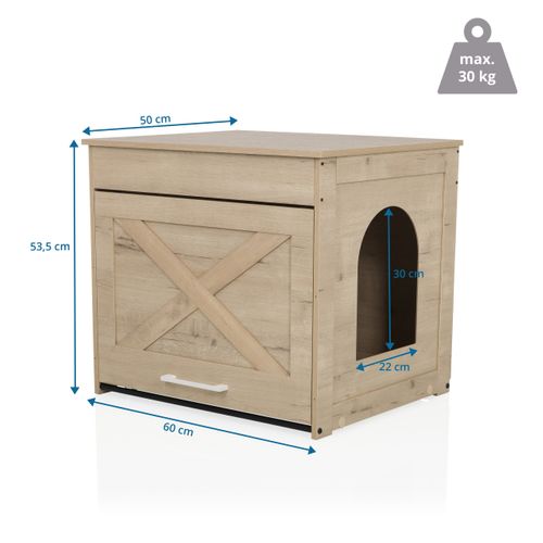 Maison Pour Chat Kitty Pawbox 1 Mdf, Laminé Chêne
