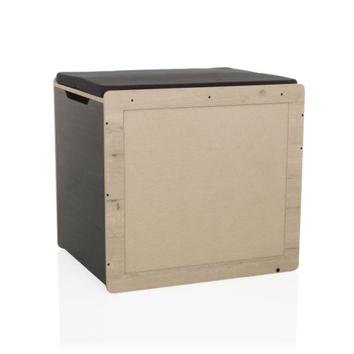 Maison Pour Chat Kitty Pawbox 2 Mdf, Laminé Noir/chêne