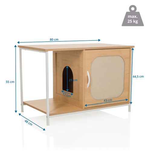 Maison Pour Chat Kittyhome 1 Mdf, Laminé Blanc/hêtre