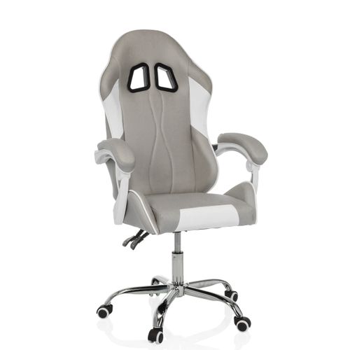 Fauteuil Gamer Gamebreaker W03 Microfibre Gris/blanc Accoudoirs Fournis, Surface Toucher Doux