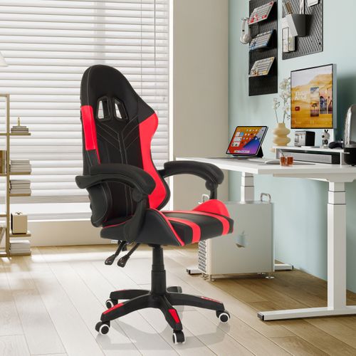 Fauteuil Gamer Gamebreaker W02 Simili Noir/rouge Accoudoirs Fournis, Surface Toucher Doux